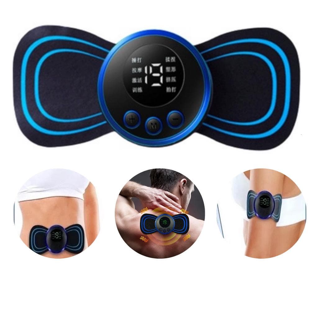 Massageador Elétrico Recarregável Portátil Dor Pescoço Coluna Pernas Eletroestimulador Muscular EMS