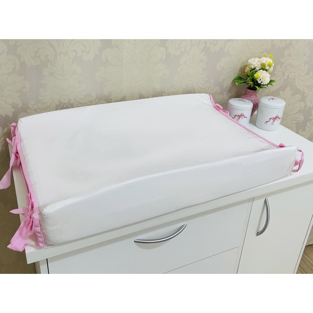 Trocador de Fraldas Americano Branco/ Palha Anatômico Bebe Enxovais