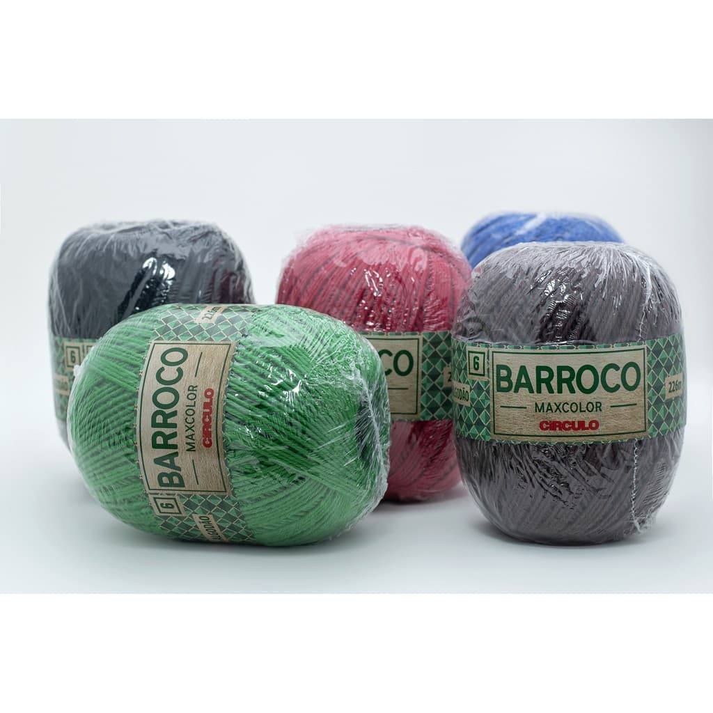 Barbante Barroco Maxcolor Fio N° 6 Círculo 200 gramas para Crochê, Tricô e Amigurumi
