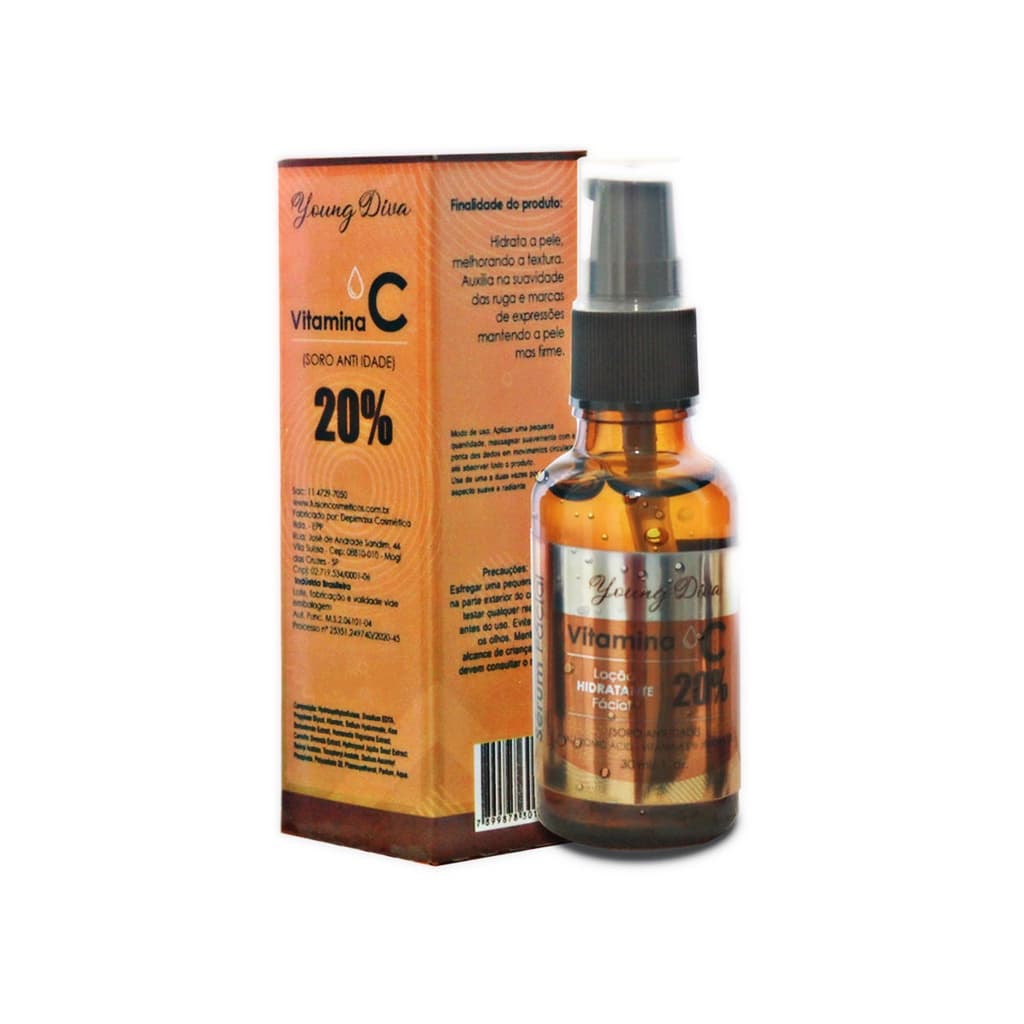 Sérum Facial Vitamina C Young Diva Antioxidante + Efeito Clareador + Antirrugas
