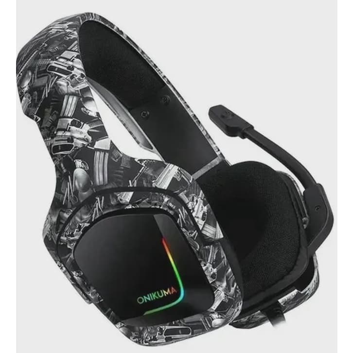 Headphone Gamer ONIKUMA K20 Estéreo com Microfone e LED / Headset para PS4/PC/Xbox One/Notebook/Laptop/Tablet