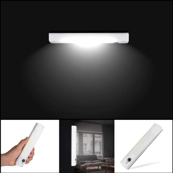 Luminaria LED Com Sensor De Movimento A Pilha para Guarda-Roupa Armario Gabinete Corredor Luminária Emergência A PILHA