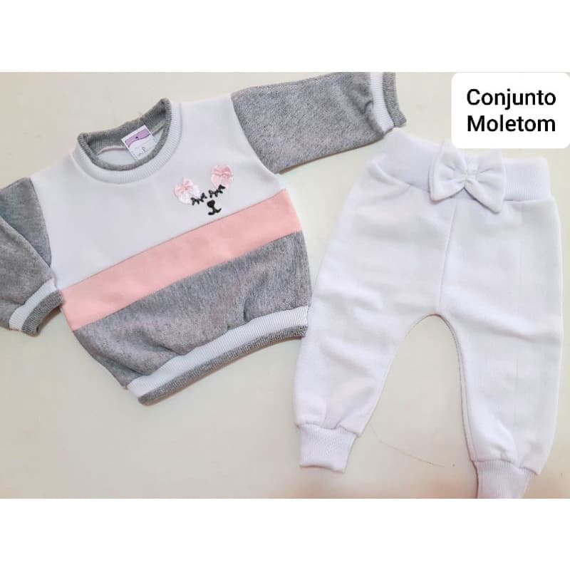 conjunto de moletom bebê menina