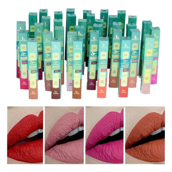 Batom Latika Lip Matte Líquido Profissional Várias Cores