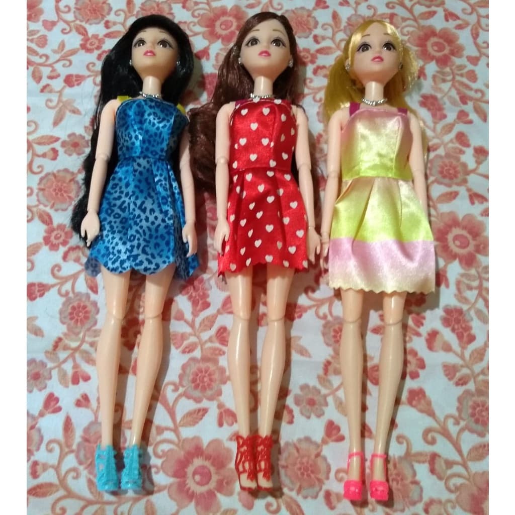 Boneca Bjd toda articulada 30 cm com vestido e sapatos