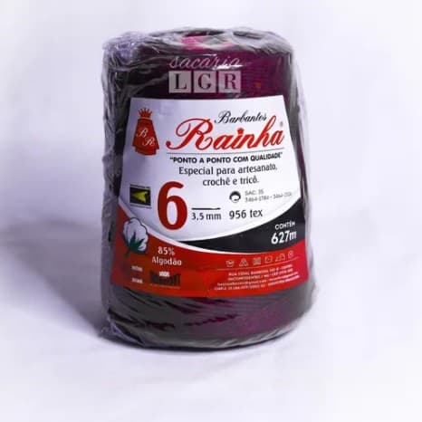 Barbante Para Crochê Tricô Rainha 6 Fios 627m Vinho