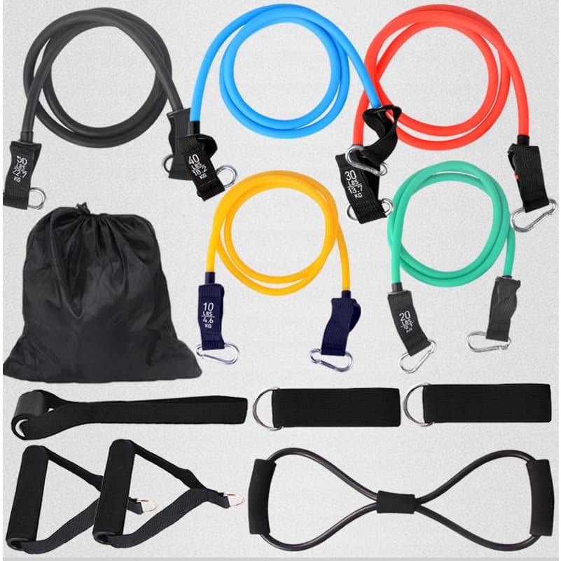 Kit 12 Peças Bandas de Resistência Definir Musculação Treino Personal