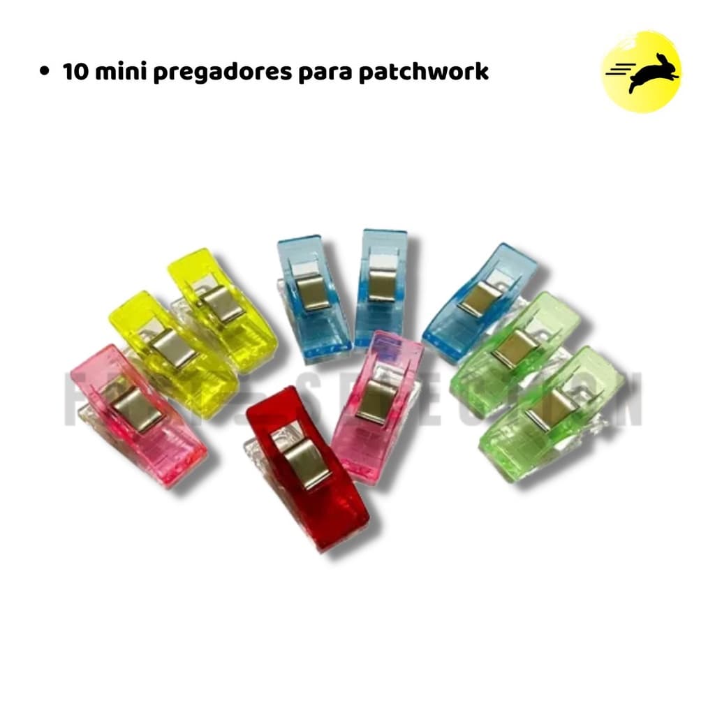 Mini prendedores coloridos para patchwork/costura/prendedor de tecido - 10 unidades