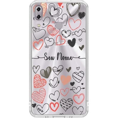 Capa de Celular Capinha Para Zenfone 5 2018 Personalizada - Coracoes Nome