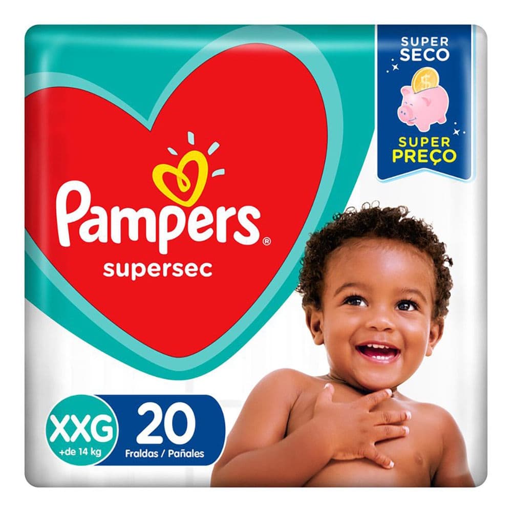 FRALDAS PAMPERS SUPERSEC XXG/20un