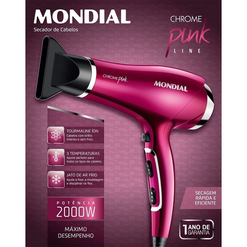 Secador De Cabelo Mondial Feminino Masculino Profissional Barato