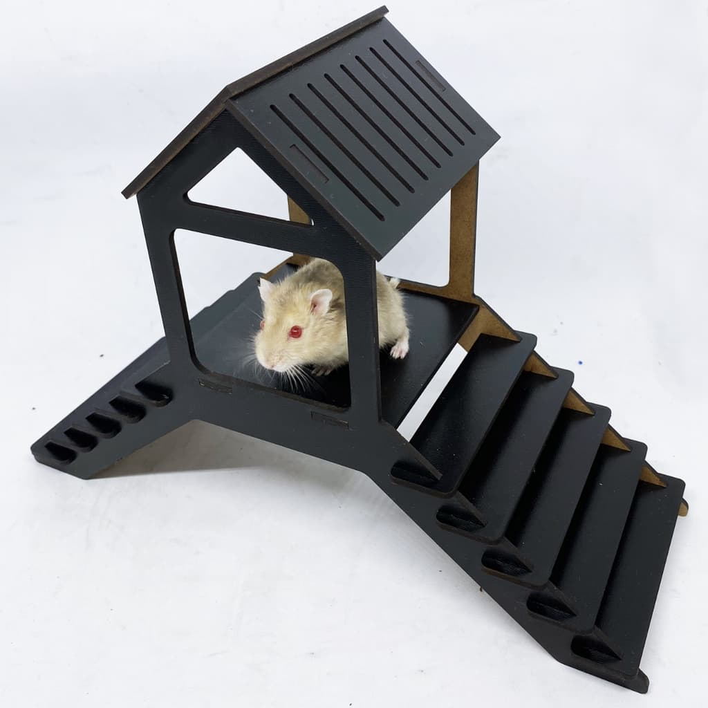 Casinha De Brinquedo Para Hamster E Gerbil com escadinha acessórios para terrário de hamsters.
