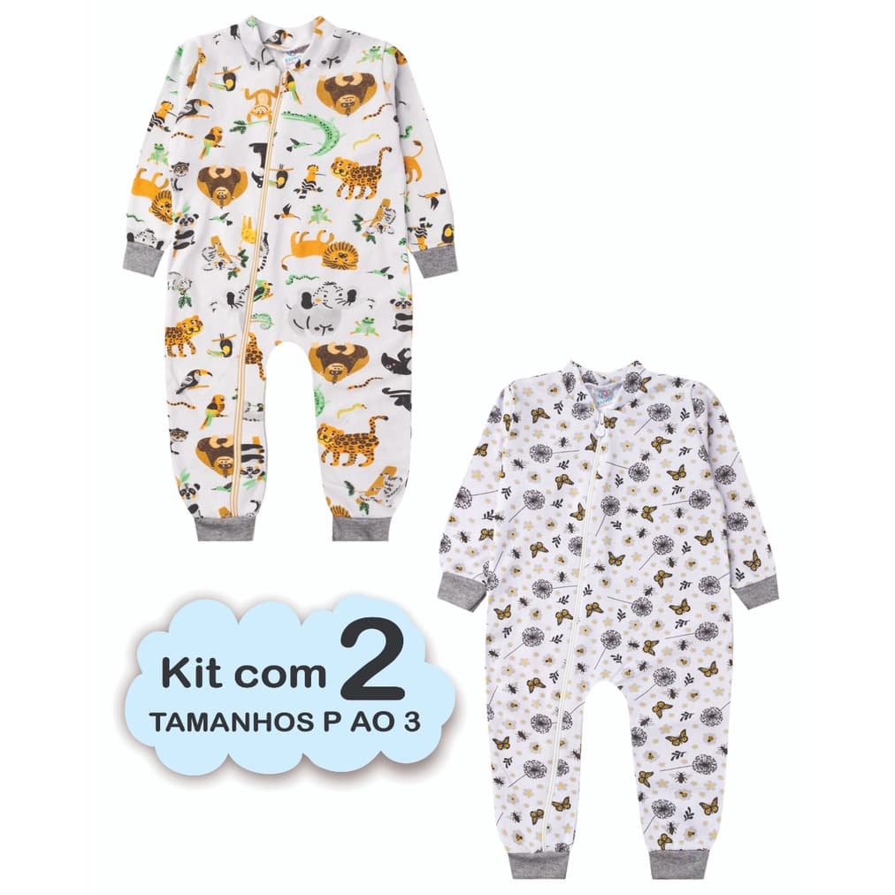 KIT BEBÊ 2 Macacão Menina ou menino P AO 3 INVERNO Enxoval Recém Nascido