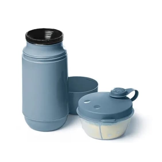 Conjunto Garrafa Térmica Infantil 250 ml + Pote Dosador Para Leite em Pó Kit Passeio  Rosa REF 34