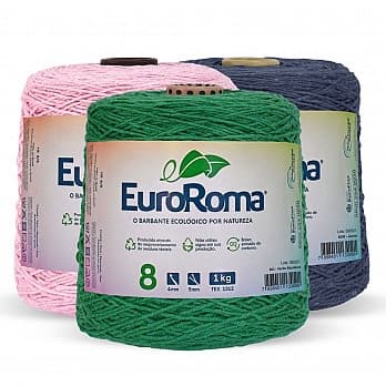 Barbante Euroroma 1kg N°8 762 Metros Para Artesanato Crochê Cordao