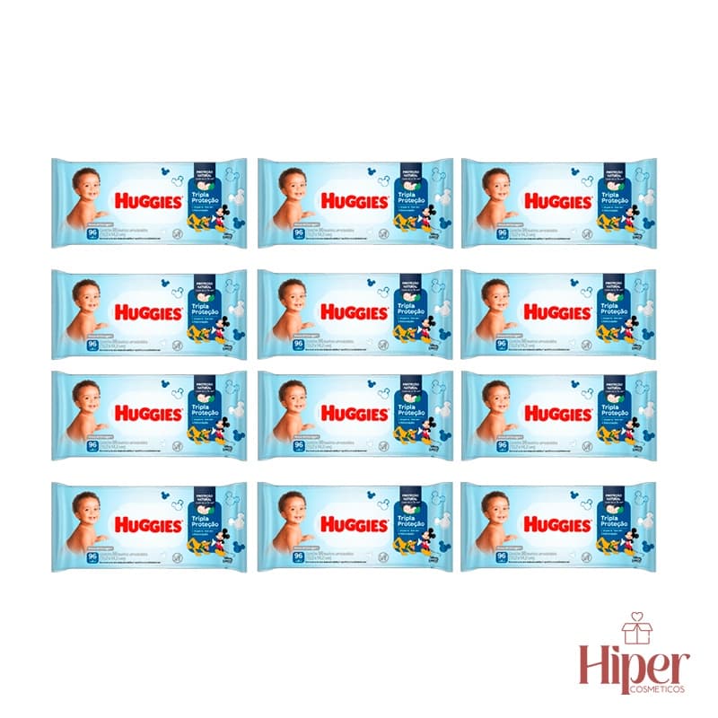 Huggies Kit 12un Toalhas/Lenços Umedecidos Com 88un Cada Pacote