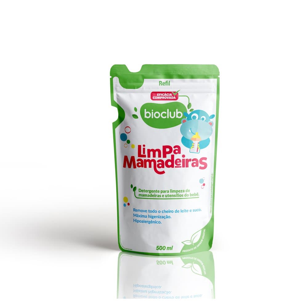 Limpa Mamadeiras para Bebe 500ml Refil Bioclub