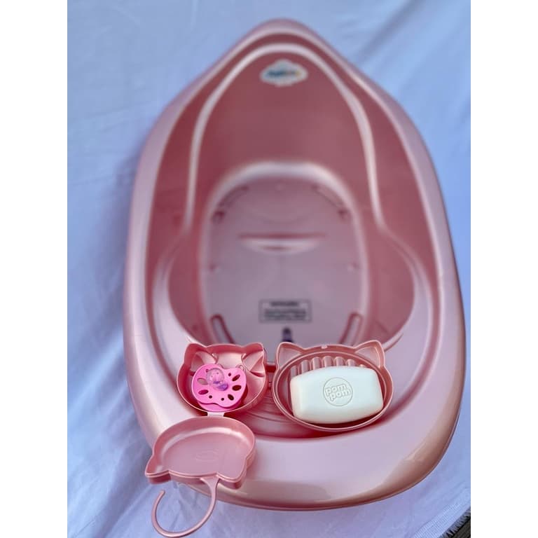 Kit Banheira bebe Plastibaby 22Litros + Saboneteira + Porta-Chupeta