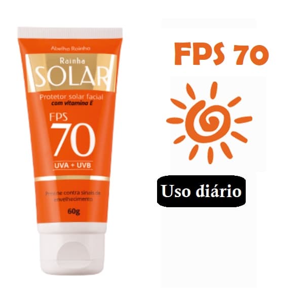 Protetor Solar Facial FPS 70 Rainha Solar - Abelha Rainha 60g