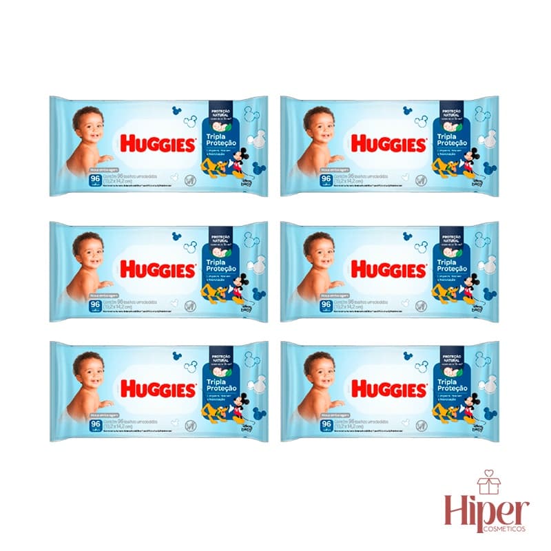 Huggies Kit 6un Toalhas/Lenços Umedecidos Tripla Proteção - 88un Cada