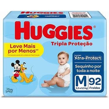 HUGGIES TRIPLA PROTEÇÃO M 92 UNIDADES
