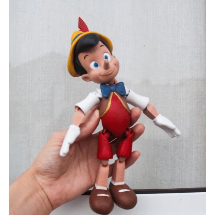 Boneco Pinóquio articulado - figura Pinocchio impressão 3D 17cm