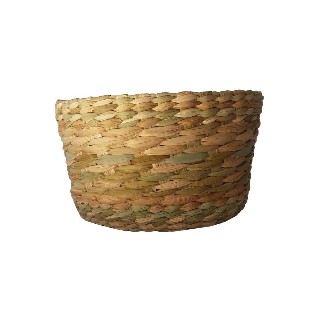 Cesto Cachipô Organizador Cozinha Banheiro Lavabo Vaso De Palha Taboa Redondo 20x20x11