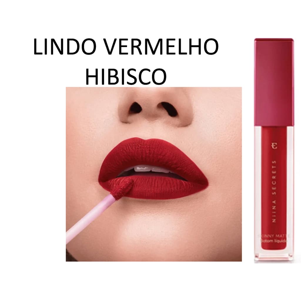 BATOM LIQUIDO MATTE NINA SECRETS 6 CORES MATTE AVELUDADO.