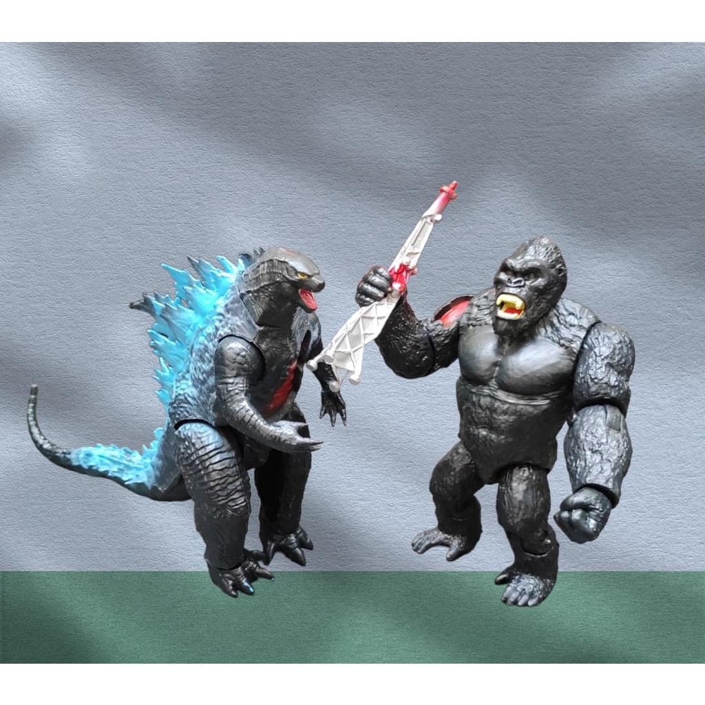 Bonecos Articulados  Kit Super Monster Rei Dos Monstros Vs Gorila