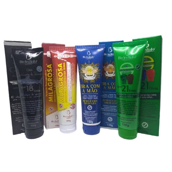 Kit 4 Pomadas Milagrosa, Detonador,Tira c/ a mão e Cartilagem de tubarão 150g