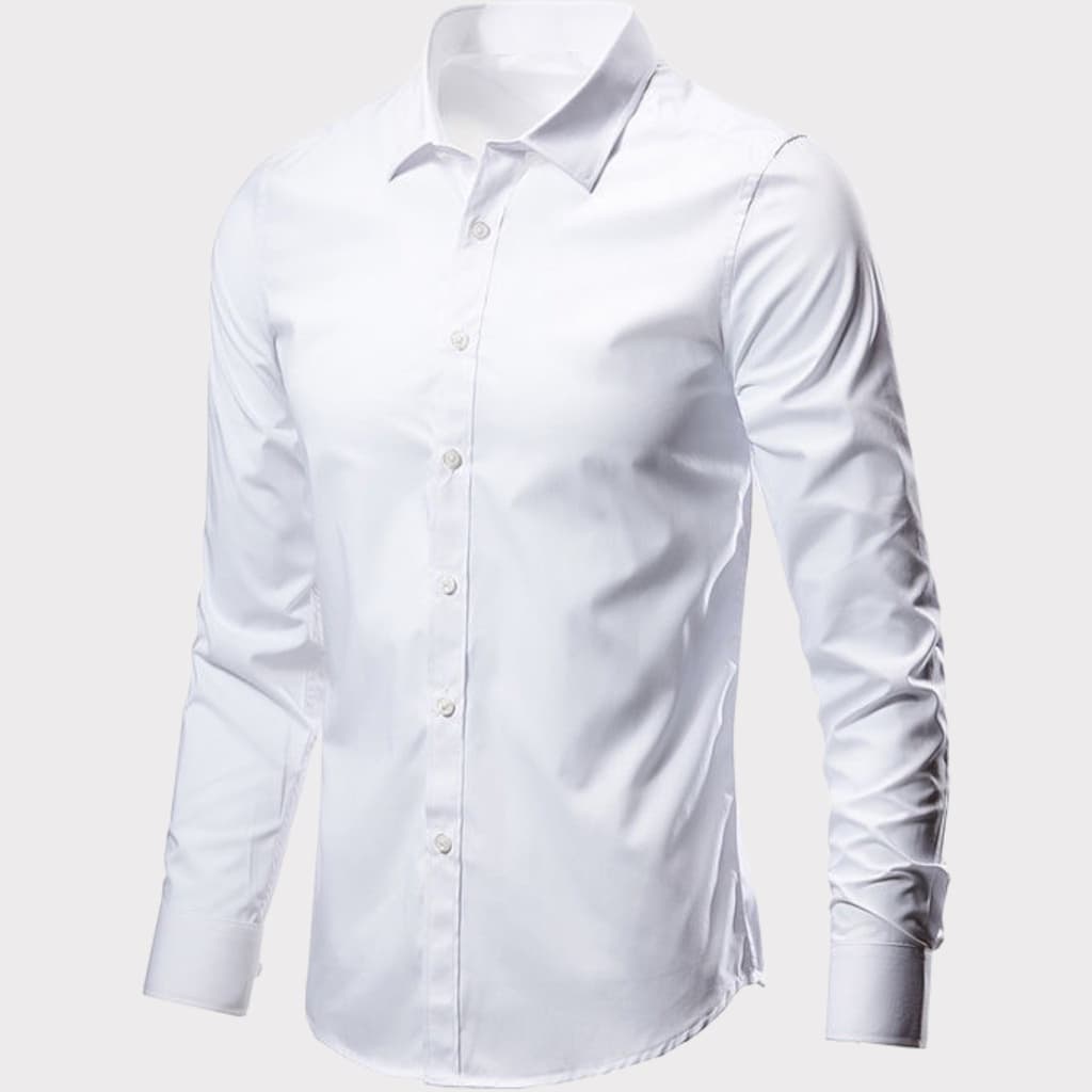 Camisa manga longa moda slim fit social masculina premium branca perfeito