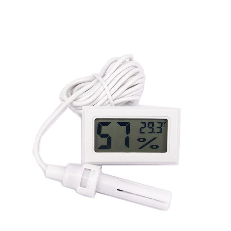 Termômetro Higrômetro Digital com sensor externo para Chocadeira, Terrário, Estufa, Ambientes - Medidor de Umidade do ar