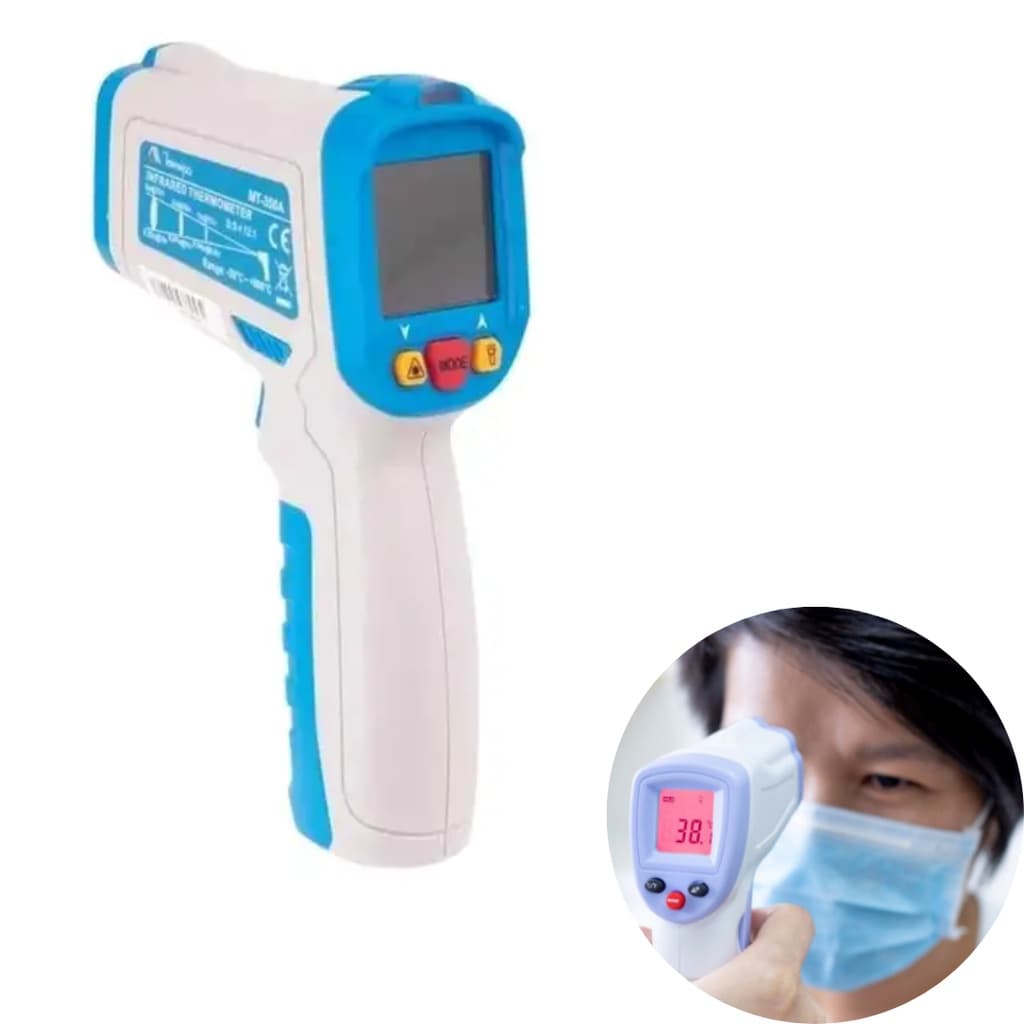 Termômetro Digital Mira Laser Minipa MT-350A Infravermelho  -50°C - 800°C para Medir Temperatura Cinza/Azul