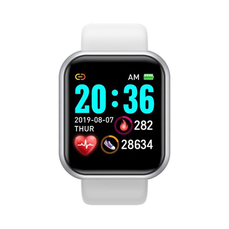 Relógio Smartwatch Branco D20 atividade física mede pressão