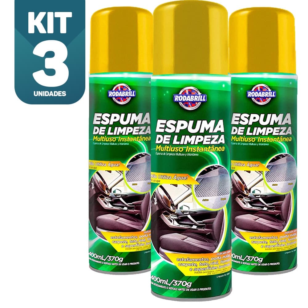 Kit 3x Espuma Magica Limpeza Multiuso A Seco Lava Seco Carro