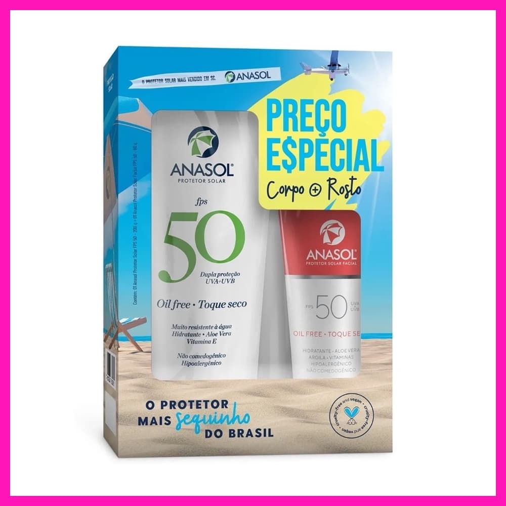 Anasol Protetor Solar Facial FPS 50 + Corporal FPS 50 (UVA-UVB)