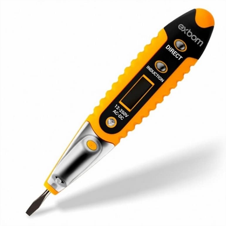 CANETA TESTE DIGITAL TENSAO E CORRENTE / DETECTOR DE TENSAO - EXBOM