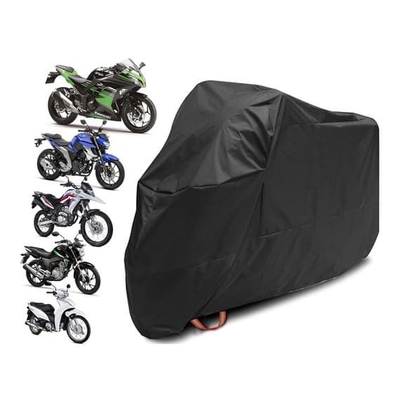 Capa Para Cobrir Moto 100% Couro Impermeável Protege Contra Sol Chuva Granizo Riscos