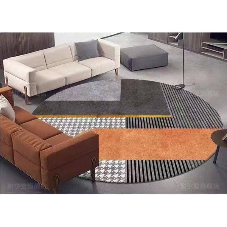 Tapete Redondo 120cm Para Sala Quarto Escritórios Antiderrapante