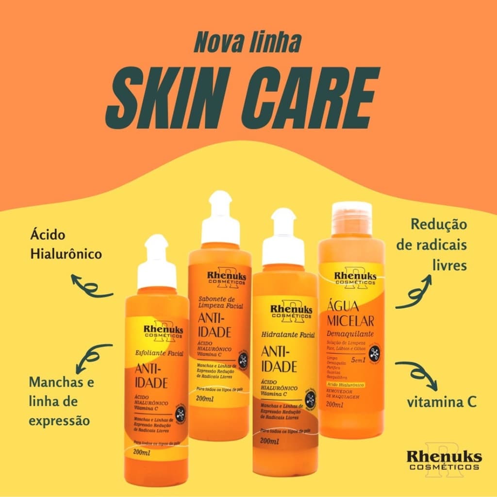 Kit Skin Care Tratamento Facial Anti Idade 4 pçs Rhenuks