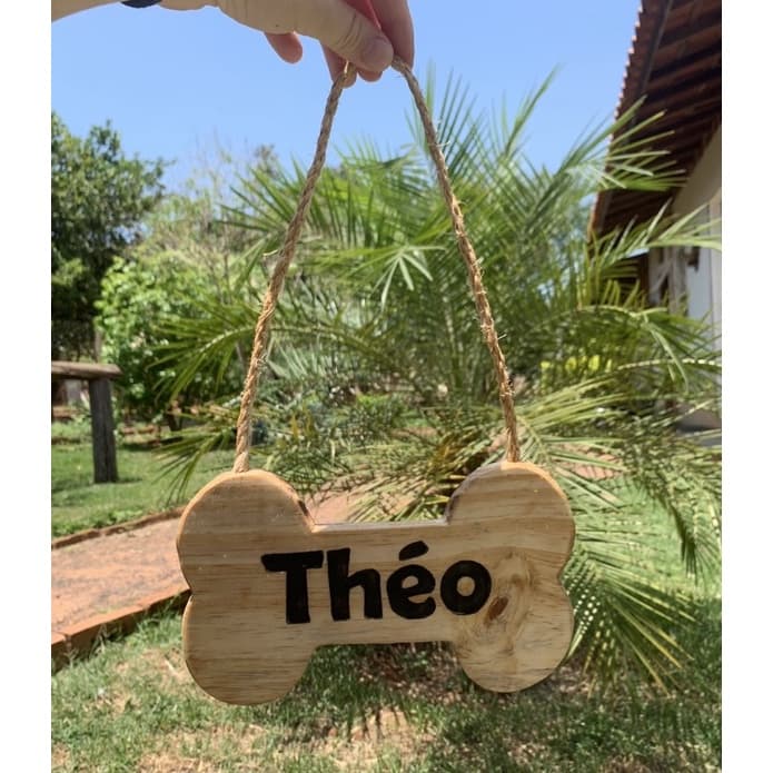 PLACA DE IDENTIFICAÇÃO - para casinha, identificação com nome do PET - madeira pinus personalizada