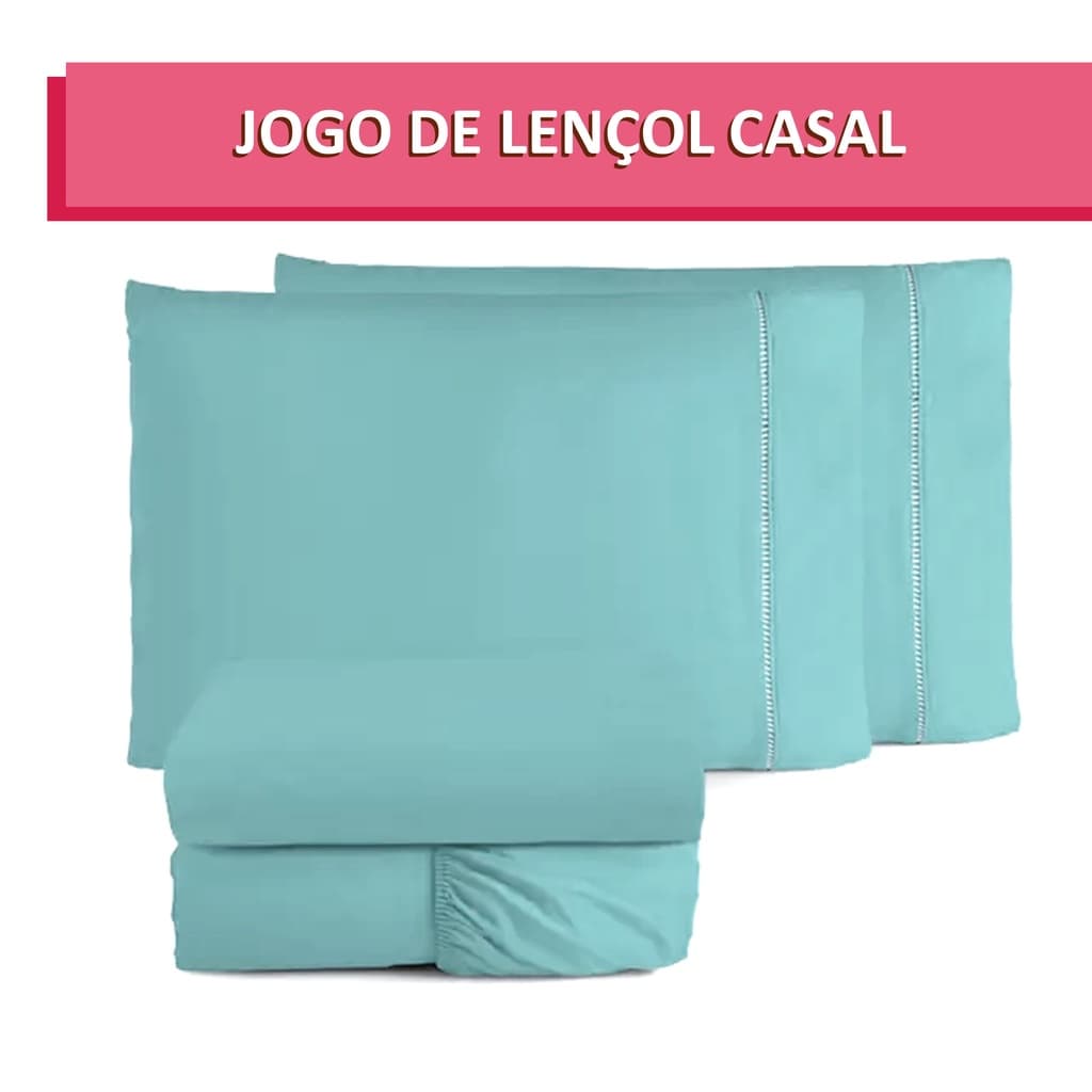 Jogo de lençol cama Casal micropercal 200 fios varias cores