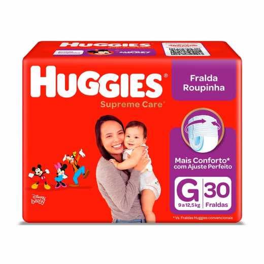 FRALDA ROUPINHA HUGGIES SUPREME CARE G 30 UNIDADES