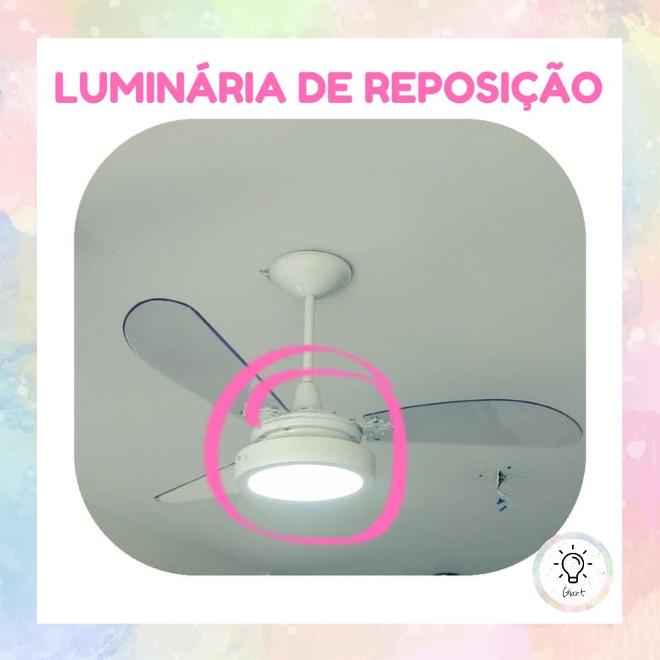 Luminária De Led 18w Para Ventilador De Teto Com Furo no Eixo Central Luminária de Teto Para Casa