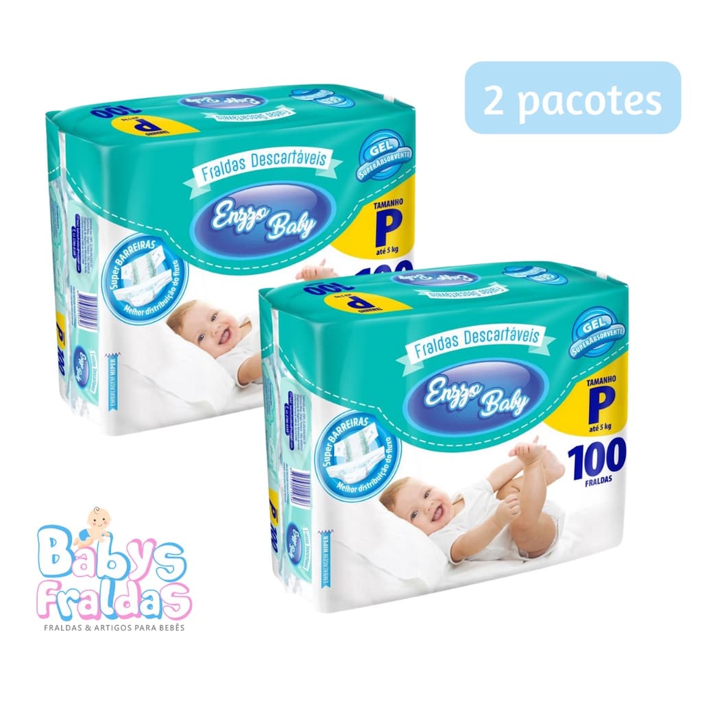Kit com 2 Pacotes Fralda Descartável Infantil Enzzo Baby Revenda Barato