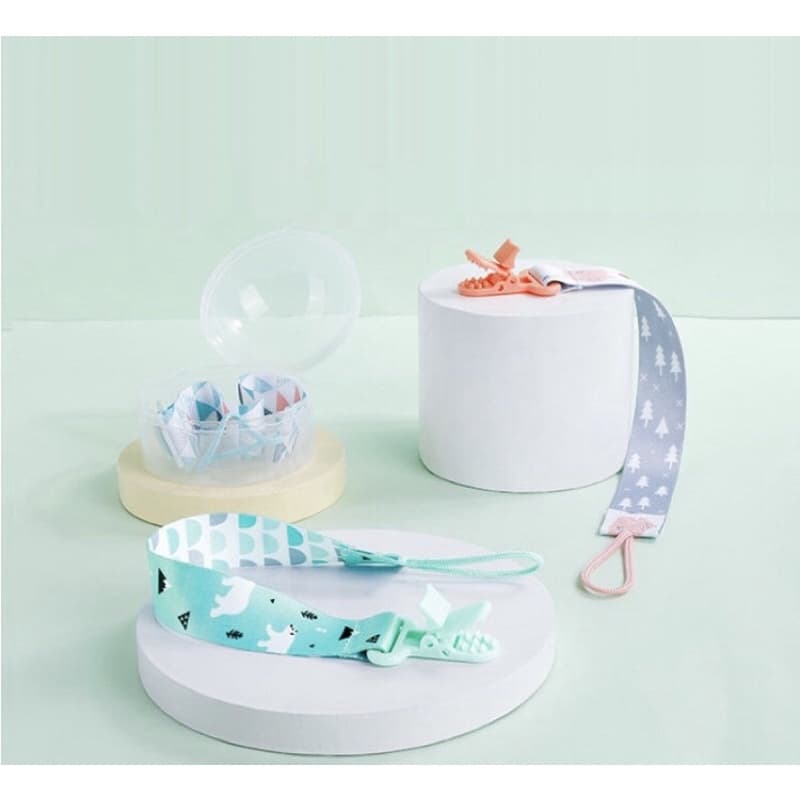 Prendedor de Chupeta Infantil com Presilha em Tecido Estampado Universal para Bebês clipe chupeta de bebe