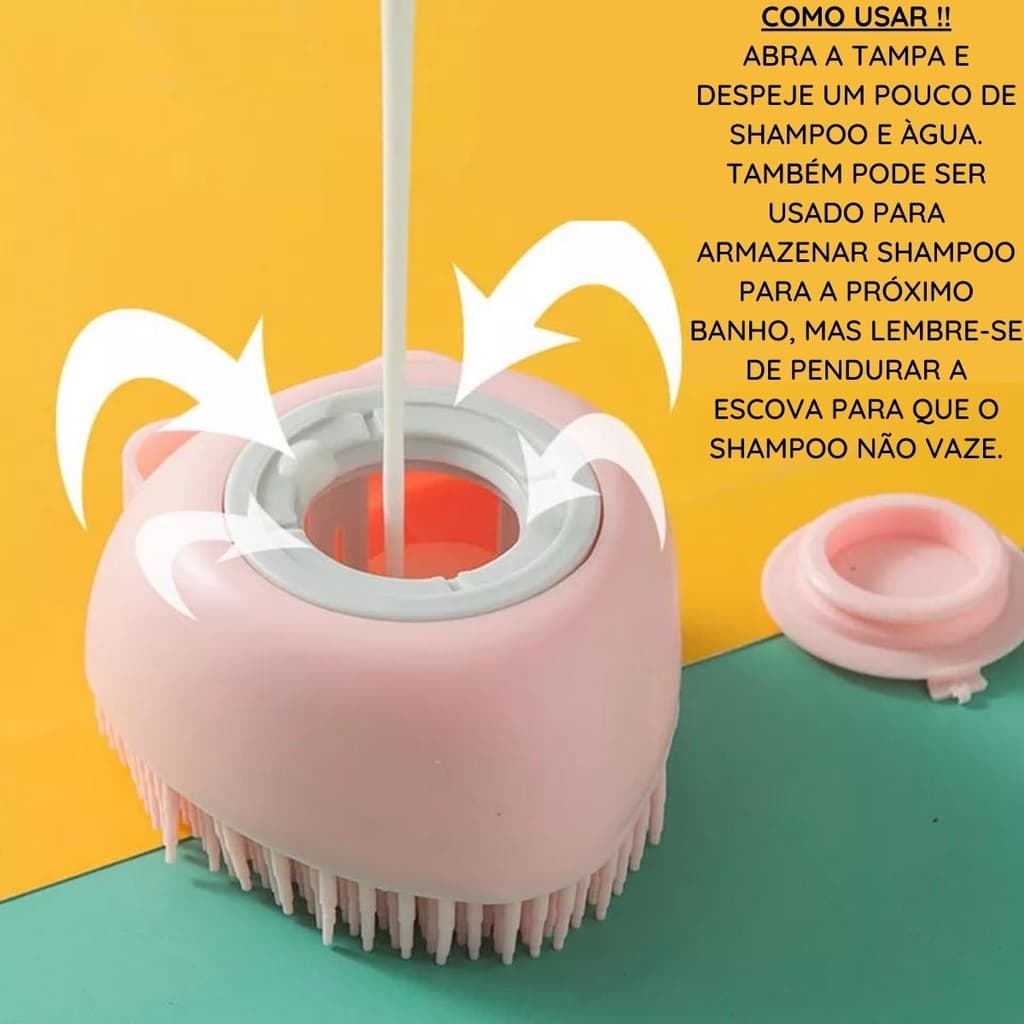 Esponja De Shampoo de Silicone, escova Sabonete  Para Banho Crianças Adultos Pet Cachorro Gato