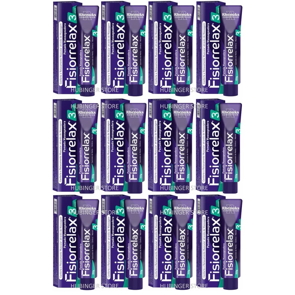 Kit 12 Pomadas Massageadora Fisiorrelax 150g - Rhenuks