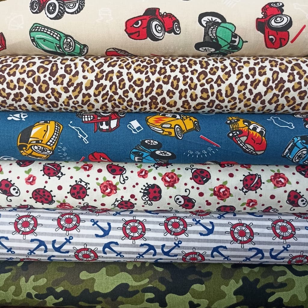 Tecido Tricoline 100% Algodão 25cm x 1,50m Estampas Infantil Variados 1 | Artesanato | Patchwork