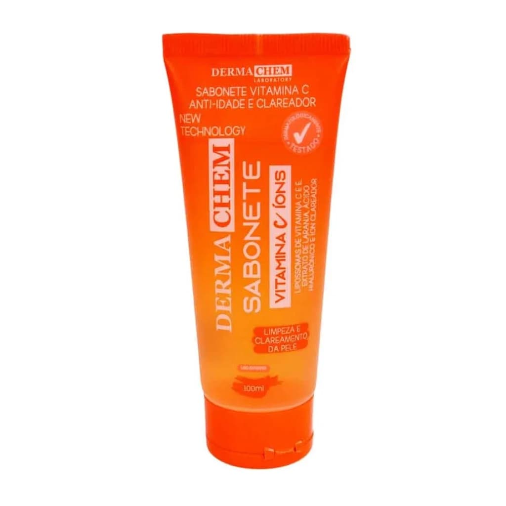 Sabonete líquido facial Vitamina C íons Dermachem anti idade e clareador 100ml